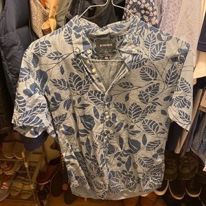 Bonobos Men’s Short Sleeve Button Down Floral Medium Slim Fit